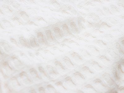 Waffelpiqué Baumwolle Maxi - creméweiß