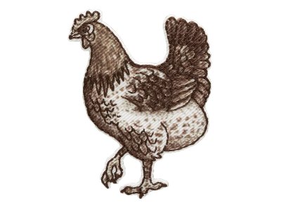 Applikation zum Aufbügeln - coole Henne - braun