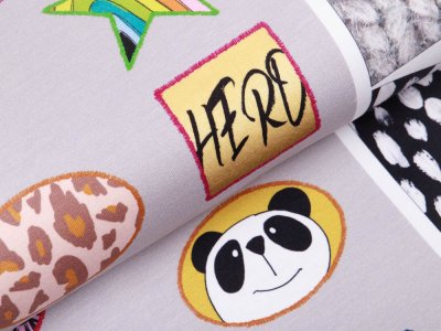 Modal Sweat French Terry Swafing PANEL ca. 125 cm x 150 cm Beanie Party von Cherry Picking – Beanie DIY Set - weiß