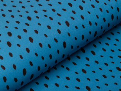 Softshell Jackenstoff Digitaldruck by Poppy - fransige Punkte - jeans