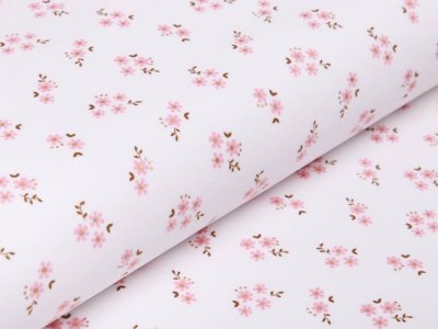 Babycord/Feincord mit Glitzer by Poppy - Blumen - wollweiß