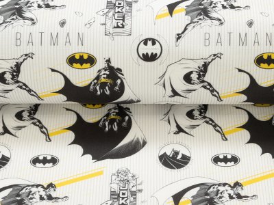 Webware Baumwolle Popeline Digitaldruck Batman - Batman und Joker - weiß
