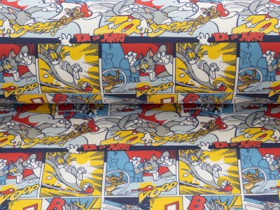 Webware Baumwolle Popeline Digitaldruck Tom And Jerry - Tom und Jerry im Comicstyle - bunt