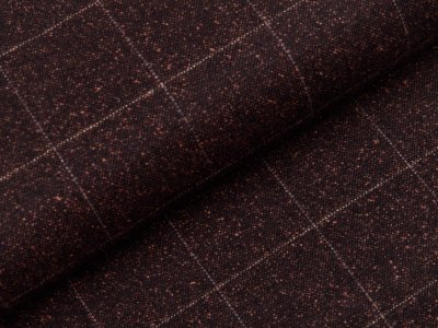Tweed Wollstoff Swafing Alessio - Karos ca. 5 cm x 5 cm - braun