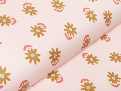 Beschichtete Webware by Poppy - Blumenwiese - helles lachs