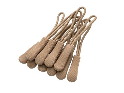 RV-Anhänger/Zipper Schlaufe 6,6 cm 10 Stück - dunkelbeige