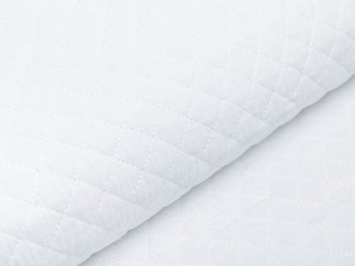 Musselin Double Gauze Rautenstepper - kleine Rauten - uni weiß