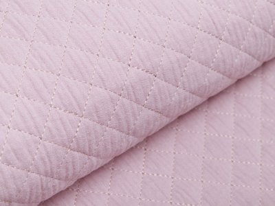 Musselin Double Gauze Rautenstepper - kleine Rauten - uni altrosa
