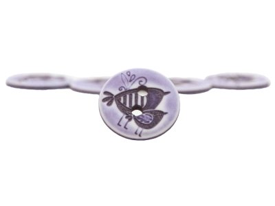 Kinderknöpfe 5 Stück/15,4 mm - Vögel - lila