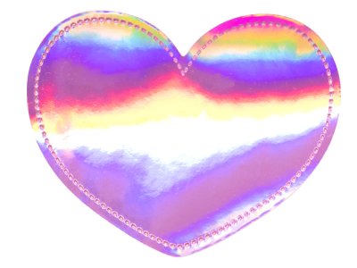 Jessy Sewing Kunstleder-Label mit aufgedruckter Nähnaht - "Shining Heart" - pink