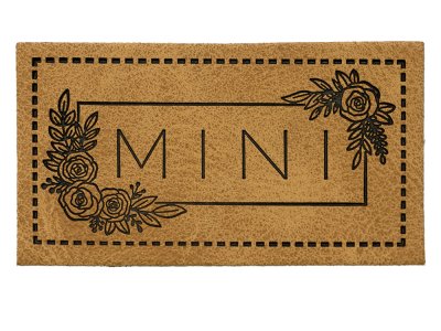 Jessy Sewing Kunstleder-Label mit aufgedruckter Nähnaht - "Mini" - braun