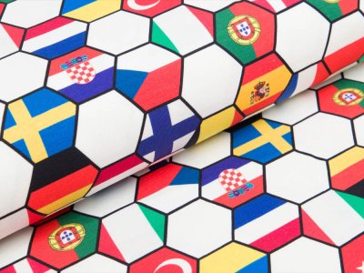 Jersey Fußball Digital- Landesflaggen in Wabenoptik - weiß