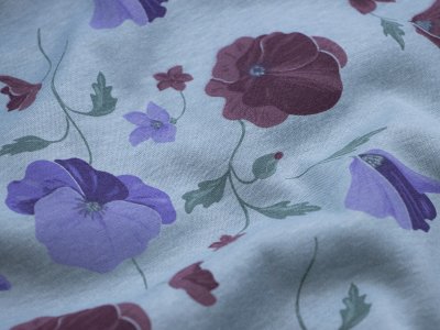 Alpenfleece Happy Fleece Flowers - stilvolle Blumen - dunkles mint