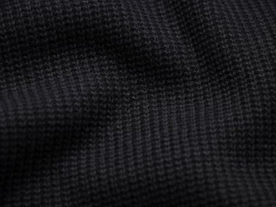 Strickstoff Baumwolle Cable Miami - Rippoptik - uni schwarz