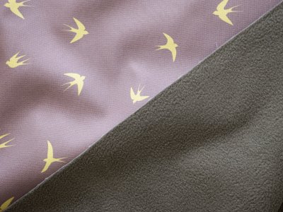 Jackenstoff Softshell Swafing Fiete - Schwalben-Schwärme - mauve