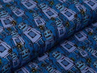Jersey Swafing Happy Metal by Steinbeck - Roboter-Party - blau