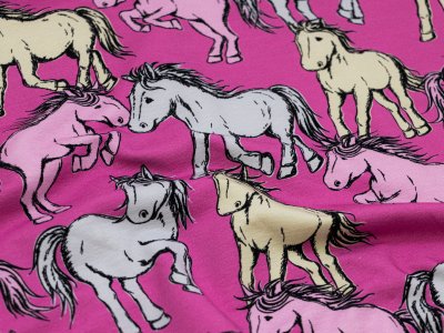 Sweat French Terry Swafing Free Horses by Steinbeck - stolze Pferde - pink