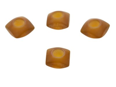4 Kordelenden - ca. 12 x 11 mm - für Kordeln mit max. 5 mm Durchmesser - braun