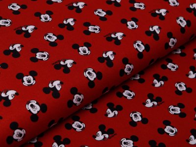 Webware Baumwolle Disney Mickey Mouse - fröhlicher Mickey -  rost
