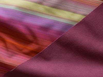 Jackenstoff NANO-Softshell Stretch Swafing Robin - feine Streifen - bunt/mauve