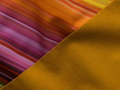 Jackenstoff NANO-Softshell Stretch Swafing Robin - feine Streifen - bunt/gelb