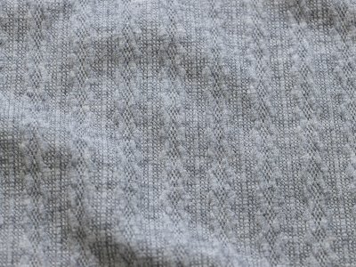Jersey Strickstoff Swafing Jacky - Zopfmuster - meliert grau