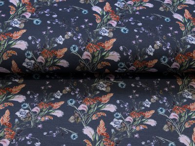 Jersey Digitaldruck - Wildblumen - dunkelblau