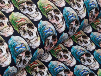 Sweat French Terry Digitaldruck Stenzo - Hippster Skulls - nachtblau