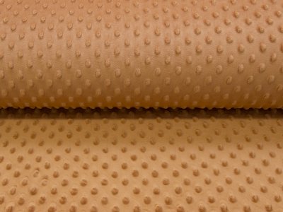 Wellnessfleece Minky mit Noppenprägung - uni braun
