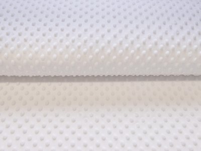 Wellnessfleece Minky mit Noppenprägung - uni weiß