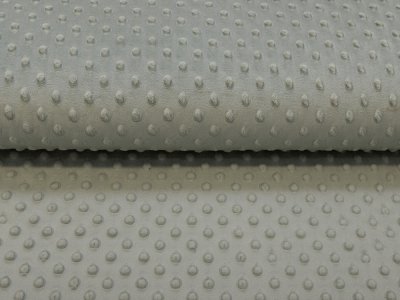 Wellnessfleece Minky mit Noppenprägung - uni graugrün