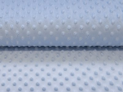 Wellnessfleece Minky mit Noppenprägung - uni hellblau