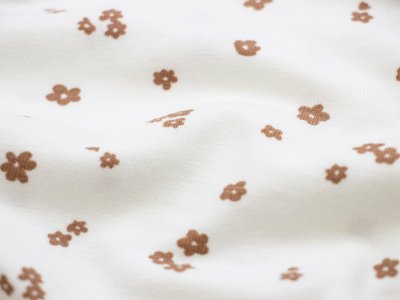 Jersey - kleine Blümchen - wollweiß