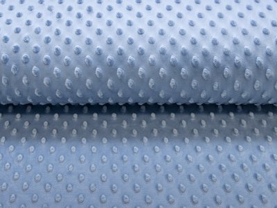 Wellnessfleece Minky mit Noppenprägung - uni jeansblau
