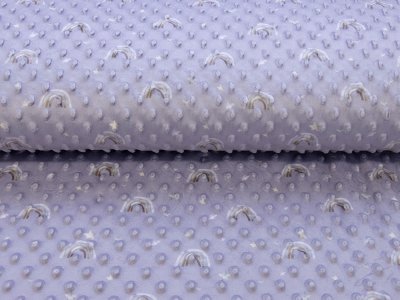 Wellnessfleece Minky mit Noppenprägung - Regenbogen - lila