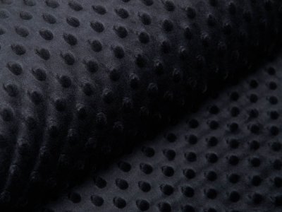 Wellnessfleece Minky mit Noppenprägung - uni schwarz