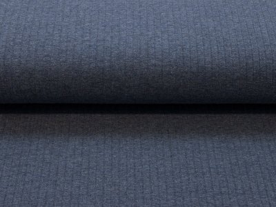 Rip Jersey Melange - 5mm breite Rippen - meliert blau