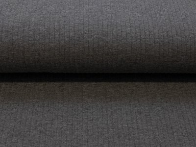 Rip Jersey Melange - 5mm breite Rippen - meliert grau