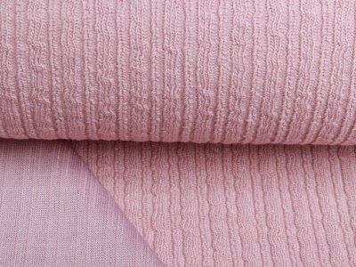 Wollstrickstoff - verschnörkelte Rippen - uni altrosa