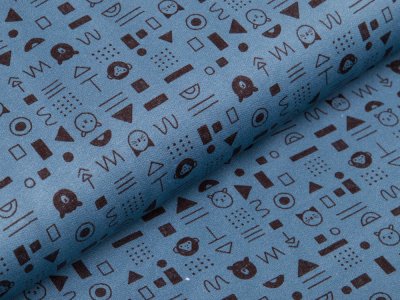 Sweat French Terry Swafing - Mini Forest - verschiedene Motive  - rauchblau 