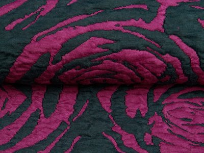 KDS Queen's Collection - Strukturjersey Rautenstepper - Blumen in 3D Optik - anthrazit