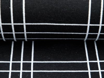 KDS Queen's Collection - Leicht elastischer Hosenstoff - Karomuster - schwarz