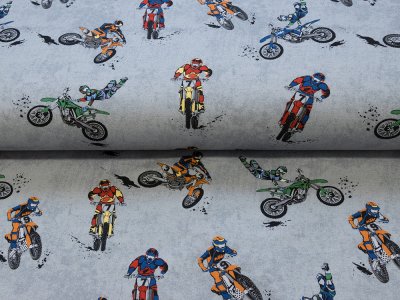 Sweat French Terry Digitaldruck - Motocross - grau