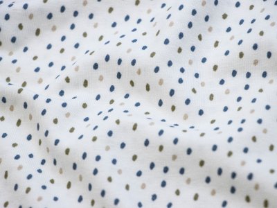 Jersey - bunte Punkte - wollweiß