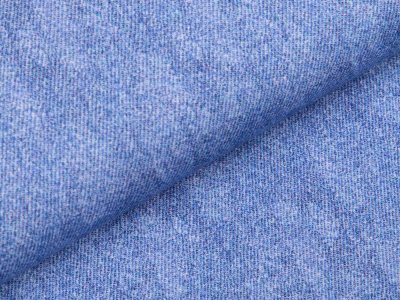 Sweat French Terry Digitaldruck - Jeansoptik - helles jeansblau