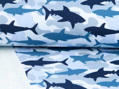 Sweat French Terry - Haie auf Camouflage - helles grau