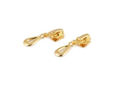 Zipper/Schieber 5 mm - 2 Stk - goldfarben