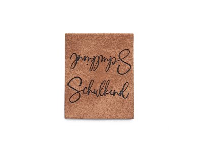 Jessy Sewing Kunstleder-Knick-Label - "Schulkind" - braun