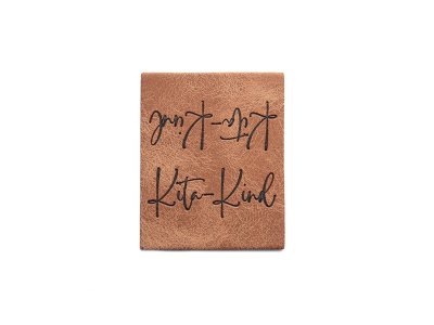 Jessy Sewing Kunstleder-Knick-Label - "Kita-Kind" - braun