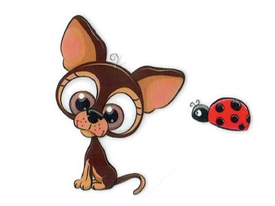 Transfer-Applikation zum Aufbügeln ca. 3,5 cm x 5,0 cm - frecher Chihuahua